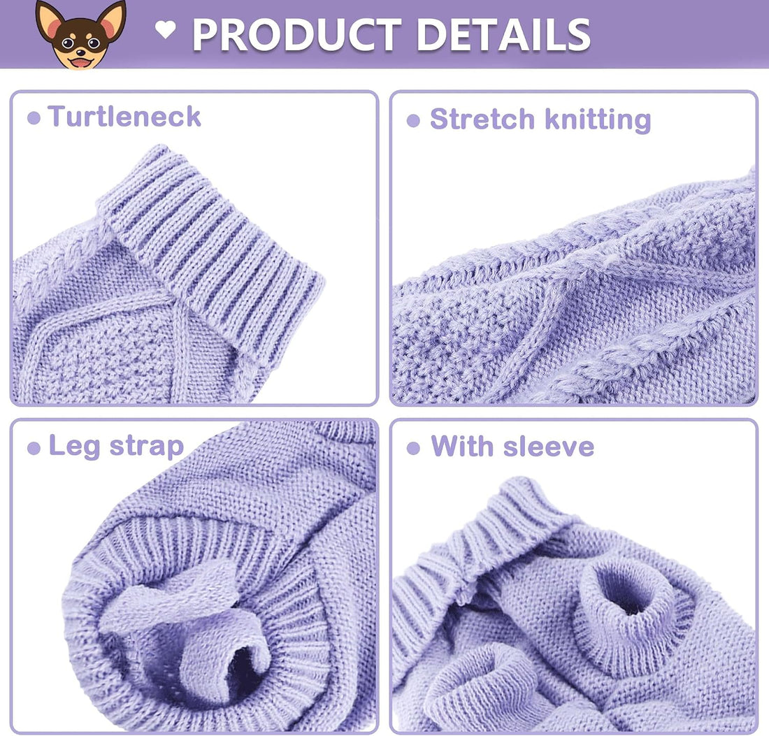 2 Pieces Dog Sweater for Small Dogs Chihuahua Clothes Spring Winter