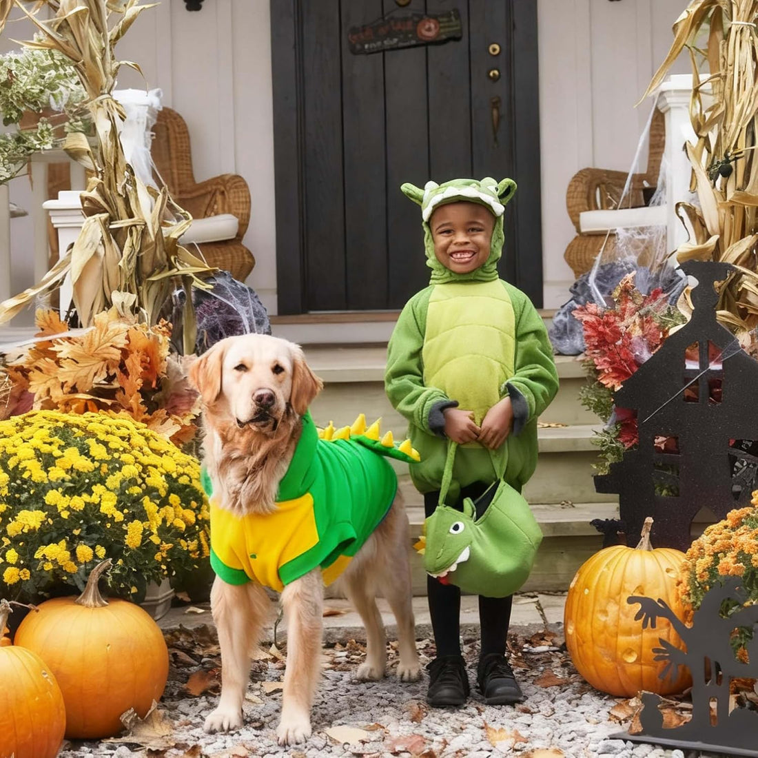FLAdorepet Halloween Large Dog Dinosaur Costume Dino Outfits