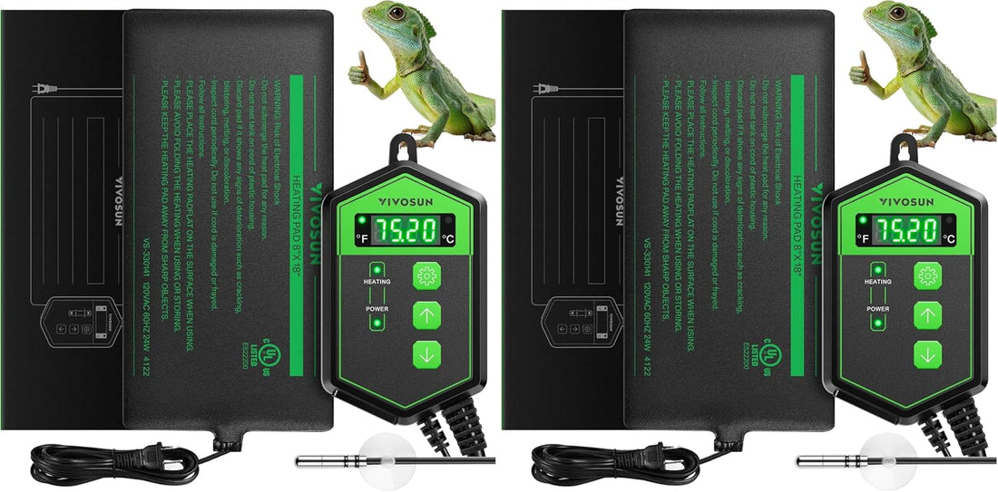 VIVOSUN Reptile Heating Pad 6x8 Inch with Thermostat Combo