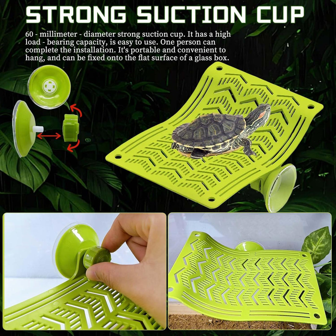 2PCS Reptile Hammock Basking Platform,Turtle Dock with Suction Cups