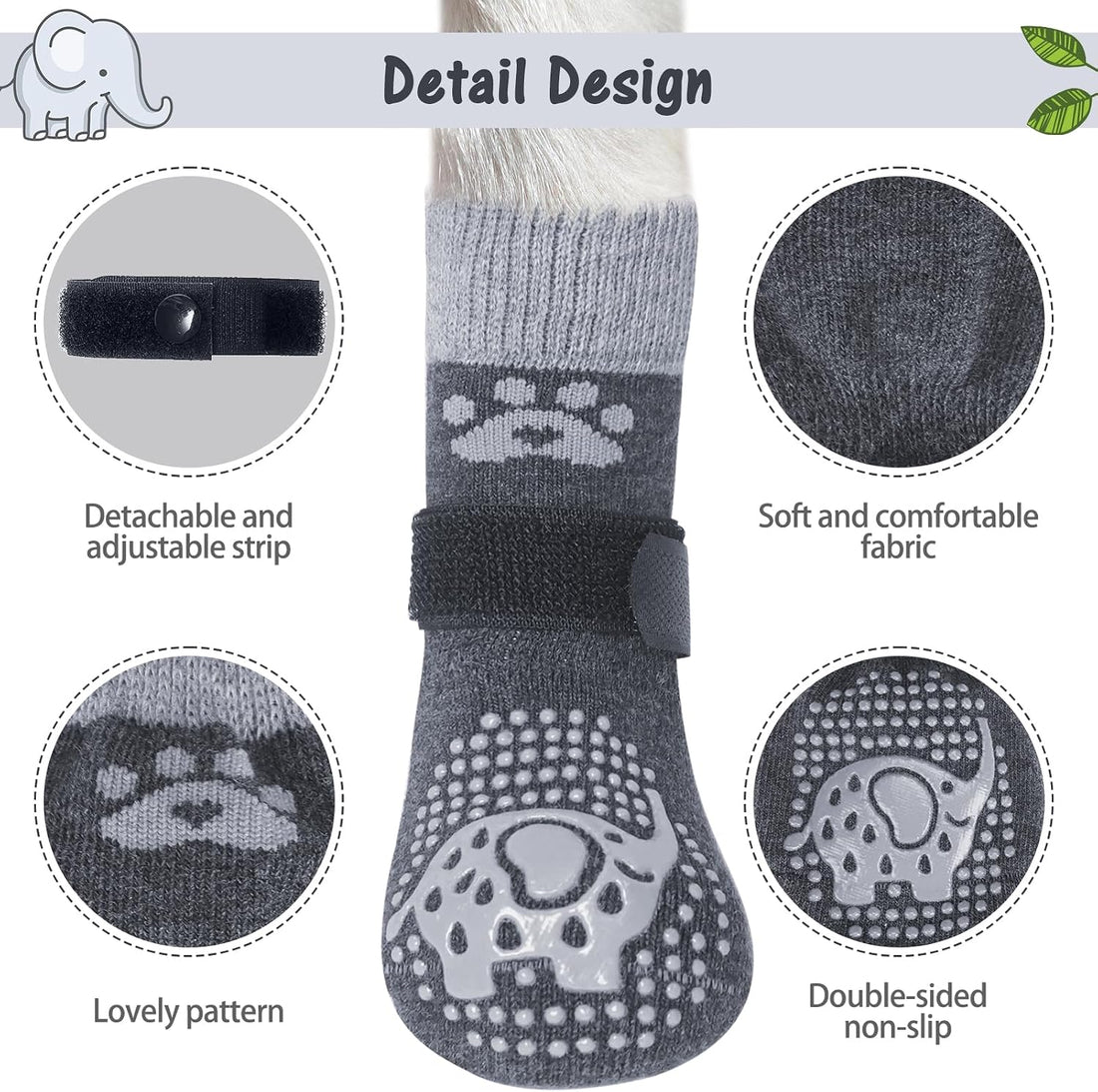 SCENEREAL Anti Slip Dog Sock to Prevent Licking Paws for Hardwood