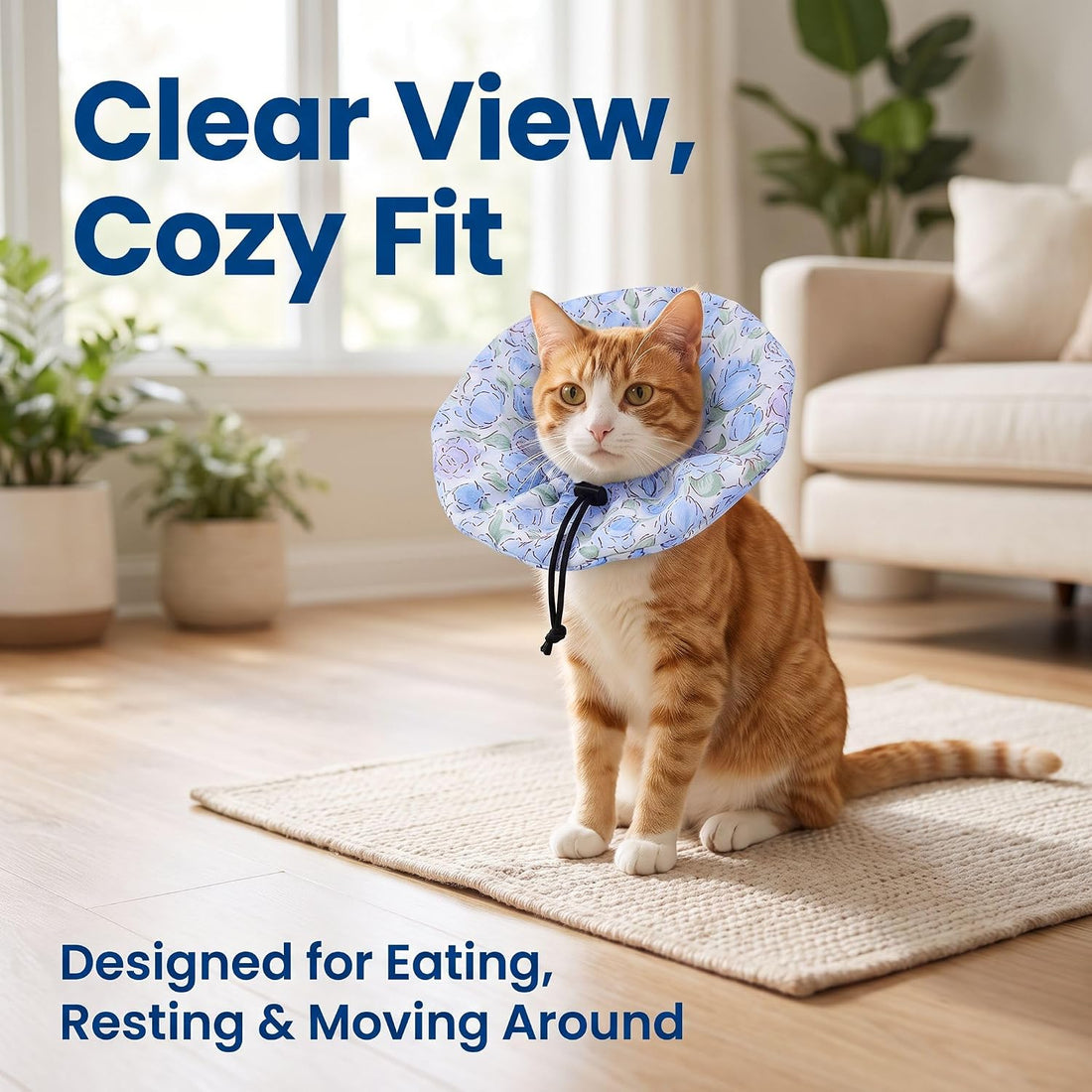 Soft Cat Recovery Collar, Adjustable Pet Cone Alternative for Cats