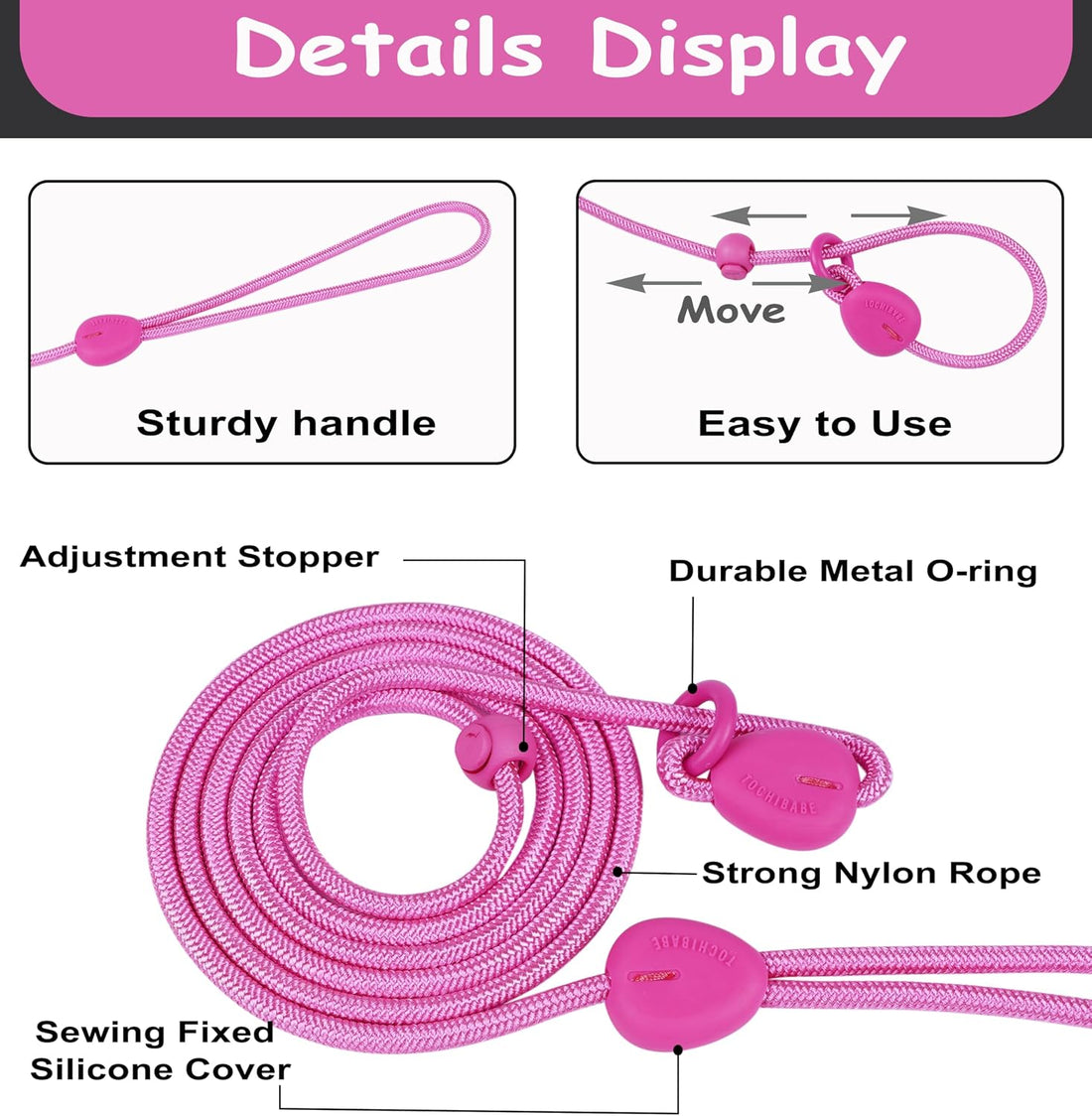 6FT Dog Training Leash - Slip Lead for Small & Medium Dogs - Strong