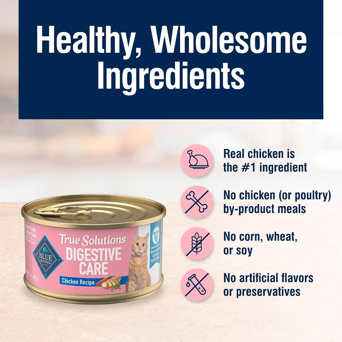 Blue Buffalo True Solutions Digestive Care Chicken Cat Food, 3 oz