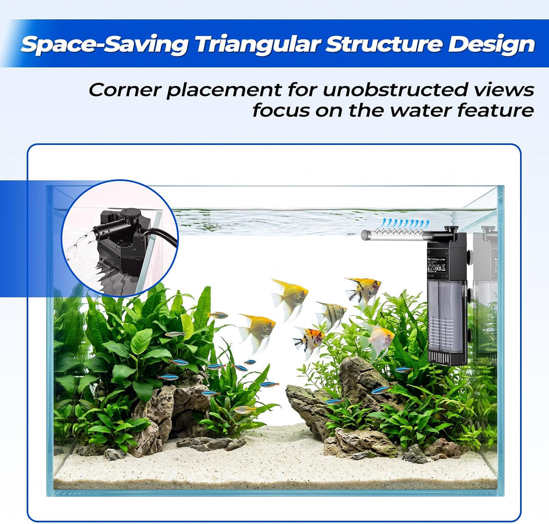 AQQA Aquarium Internal Filter for 2-10 Gallon