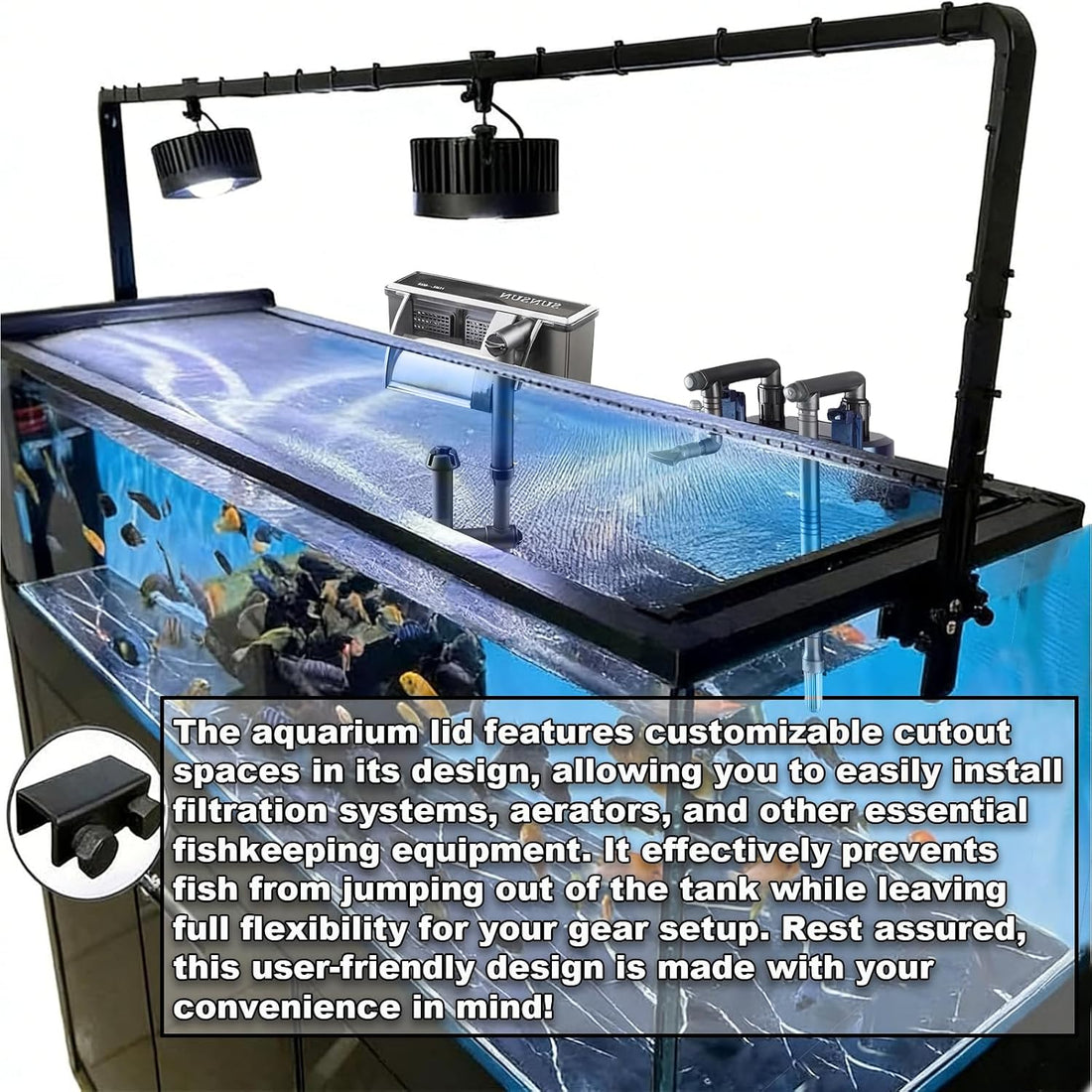 Retractable Fish Tank Hoods 30 * 12 or 24 * 12in Fish Tank Lid