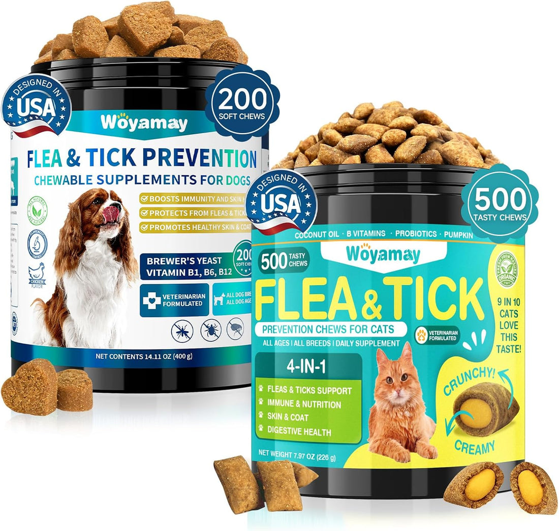 Flea and Tick Prevention Chews Bundle for Cats & Dogs