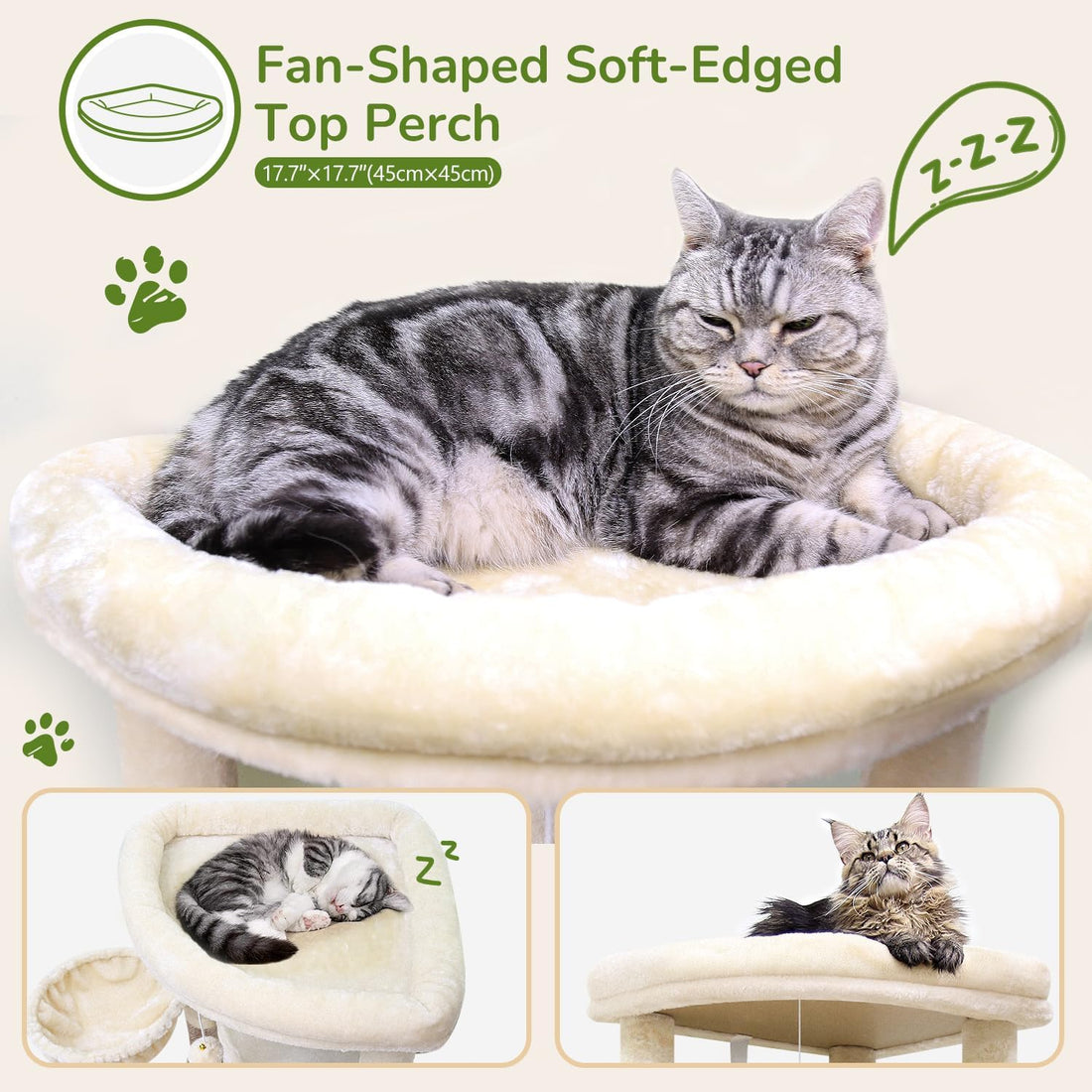 Globlazer Corner Cat Tree, 51in Curved Series Modern Cat Tower