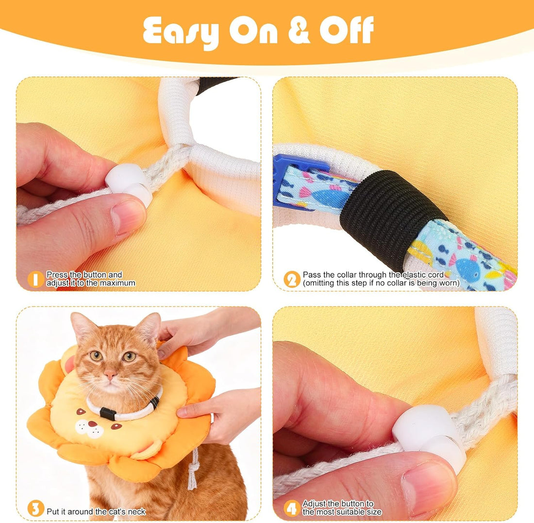 EXPAWLORER Cat Cone Collar Soft,Adjustable Neck Elizabethan Pet Cone