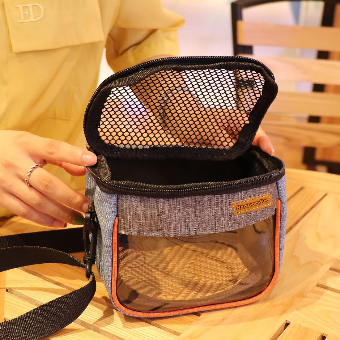 Sugar Glider Carrier Bag, Transparent Breathable Travel Bag