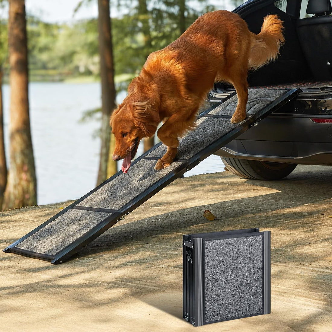 PetThem Dog Ramp for Cars, 71" L × 17.2" W, Extra-Long Foldable