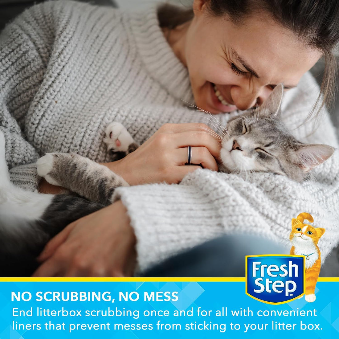 Fresh Step Drawstring Cat Litter Box Liners, Scented, 3 ft x 19 in