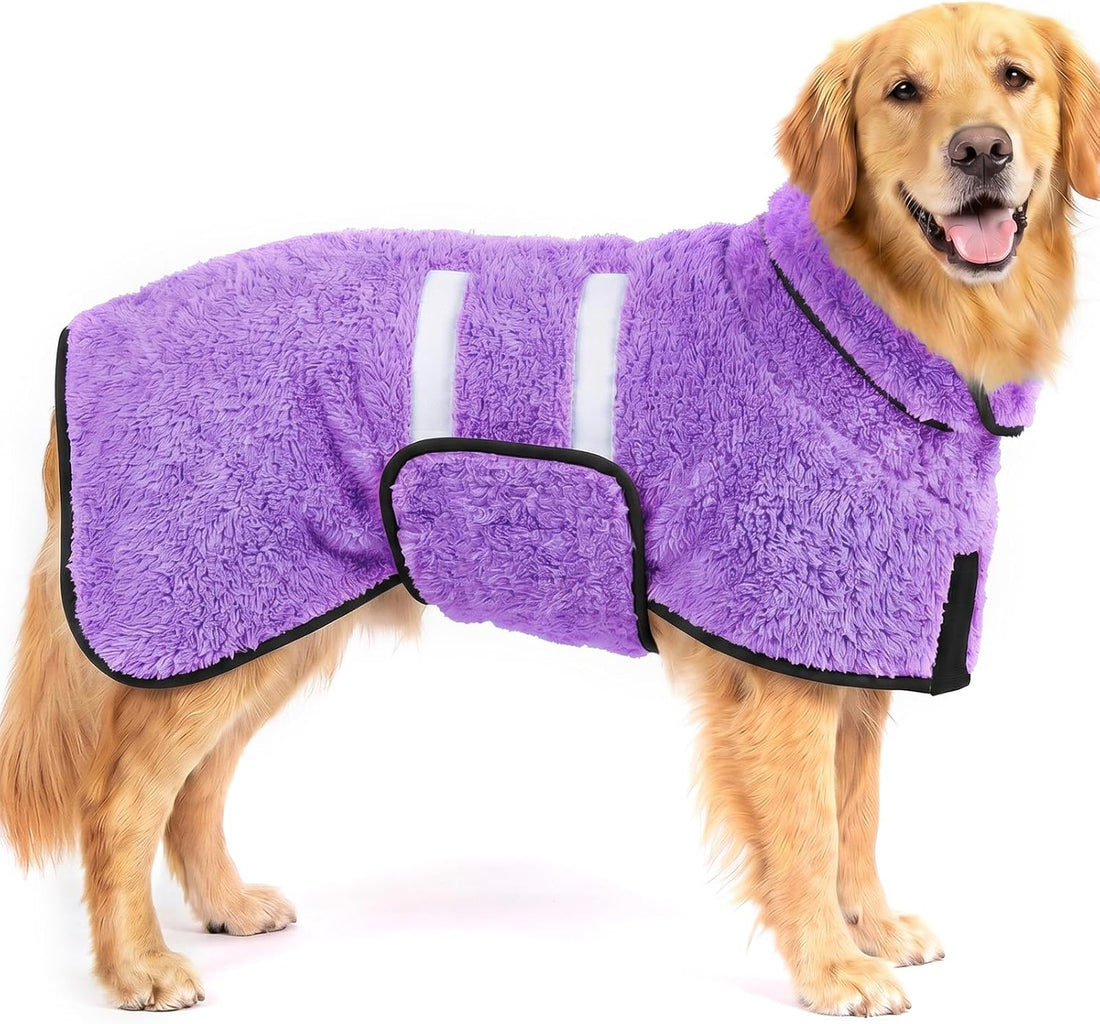 Dog Bathrobe, Super Absorbent for Small to Large Dogs, Light Blue L