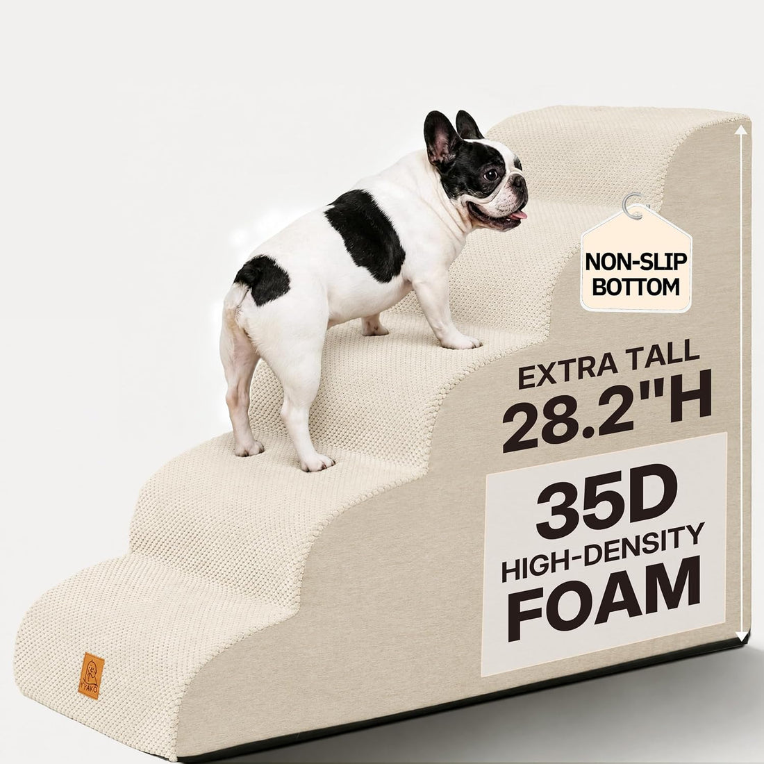 Pet Stairs for High Beds, 28.2" H 5-Step Dog Steps for Small & Medium