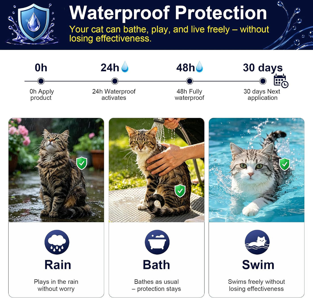 Flea and Tick for Cats, Topical Flea Drops for Cat 9lb+, 6 Pack