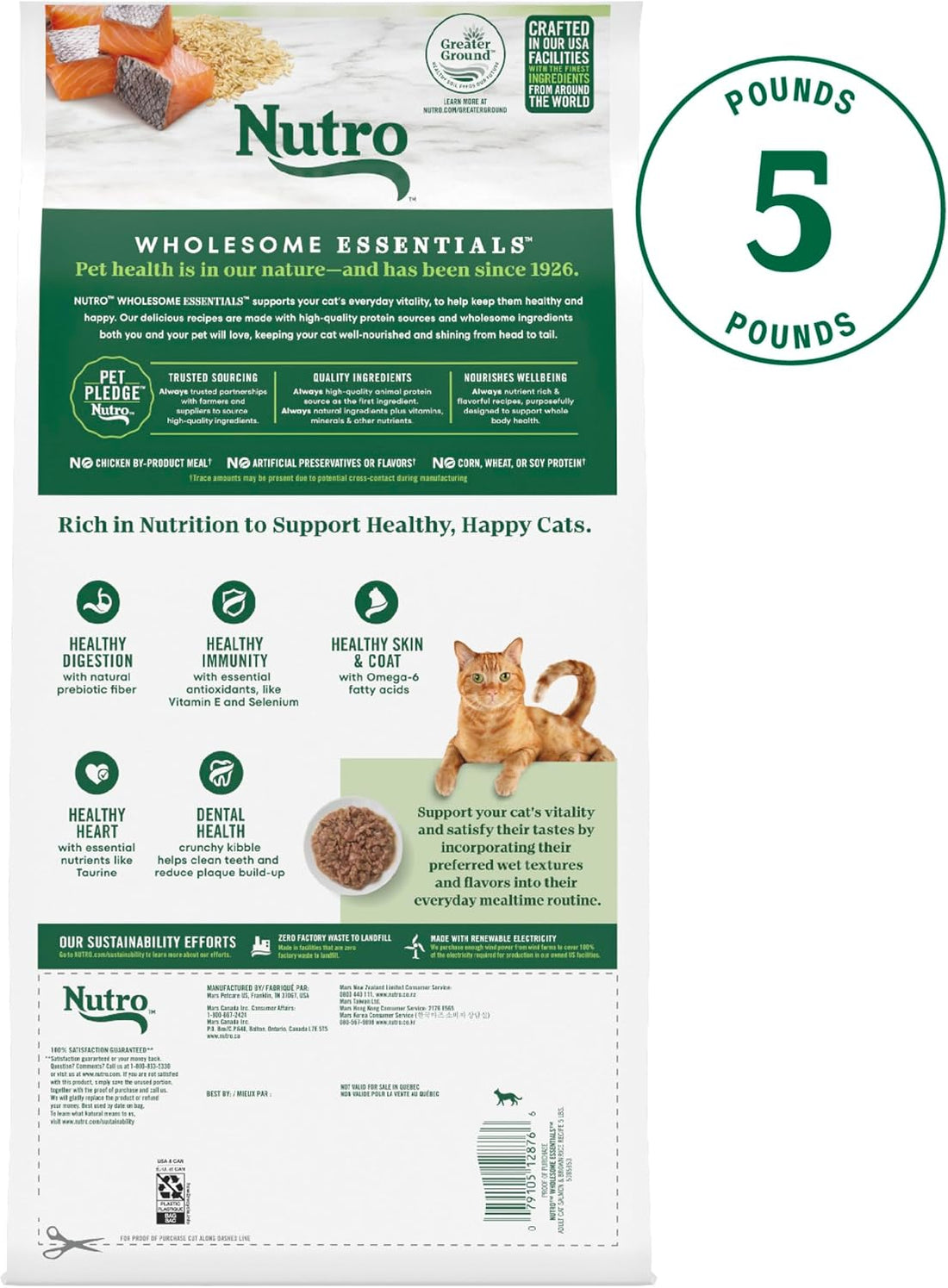 Nutro Wholesome Essentials Adult Dry Cat Food, Salmon & Brown Rice