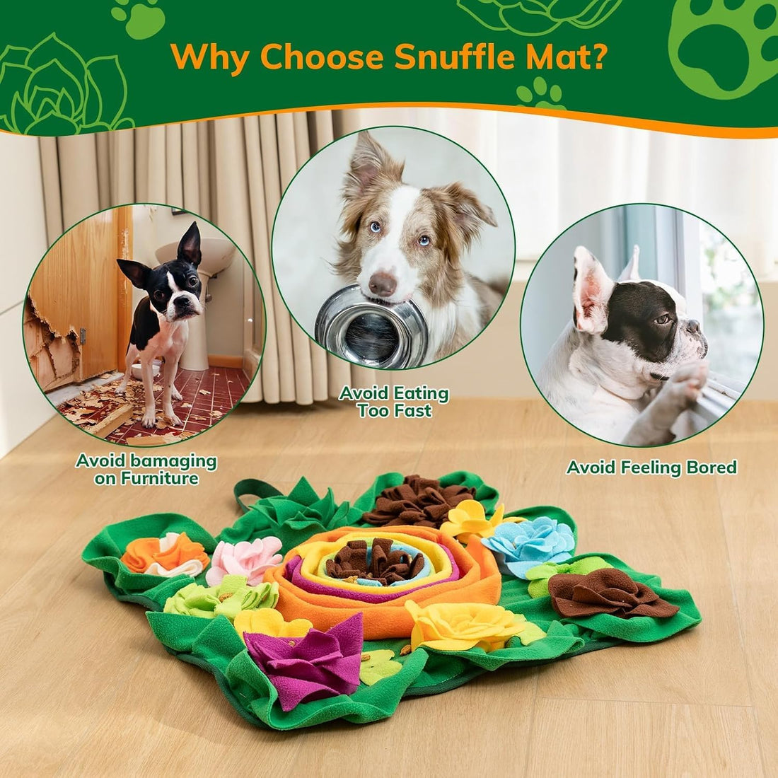 PUHOHUN Snuffle Mat for Dogs -Interactive Dog Toys to Keep Them Busy