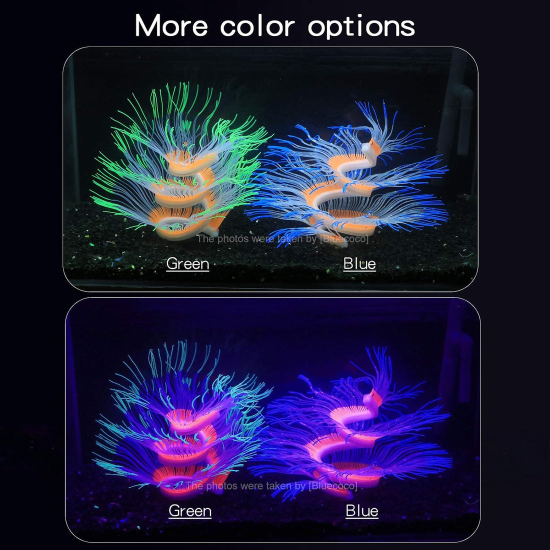 Soft Silicone Glow-in-Dark Anemone with Natural Water Motion