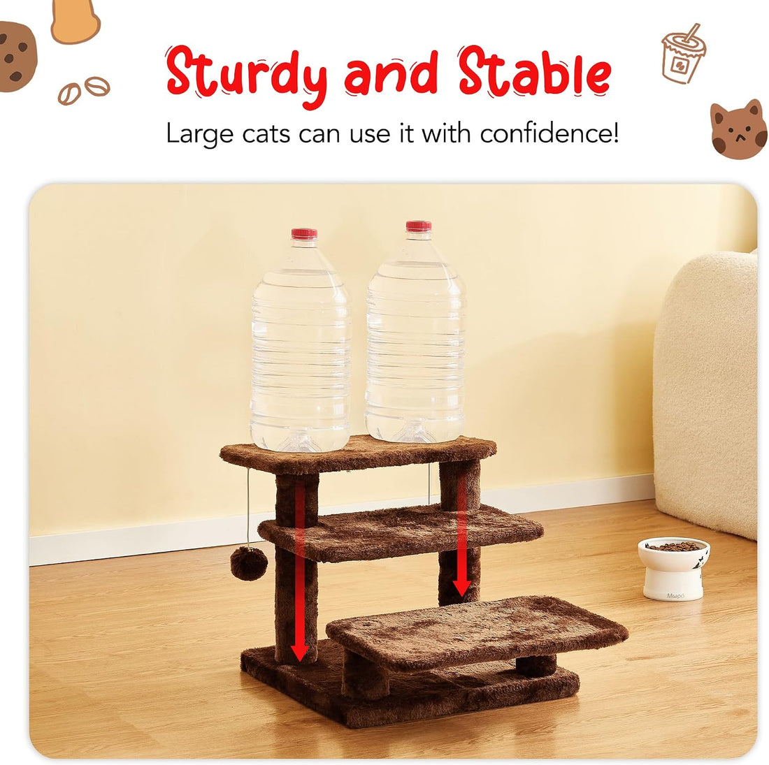 Furcato 15''H Multi-Step Pet Stairs for High Beds & Sofas