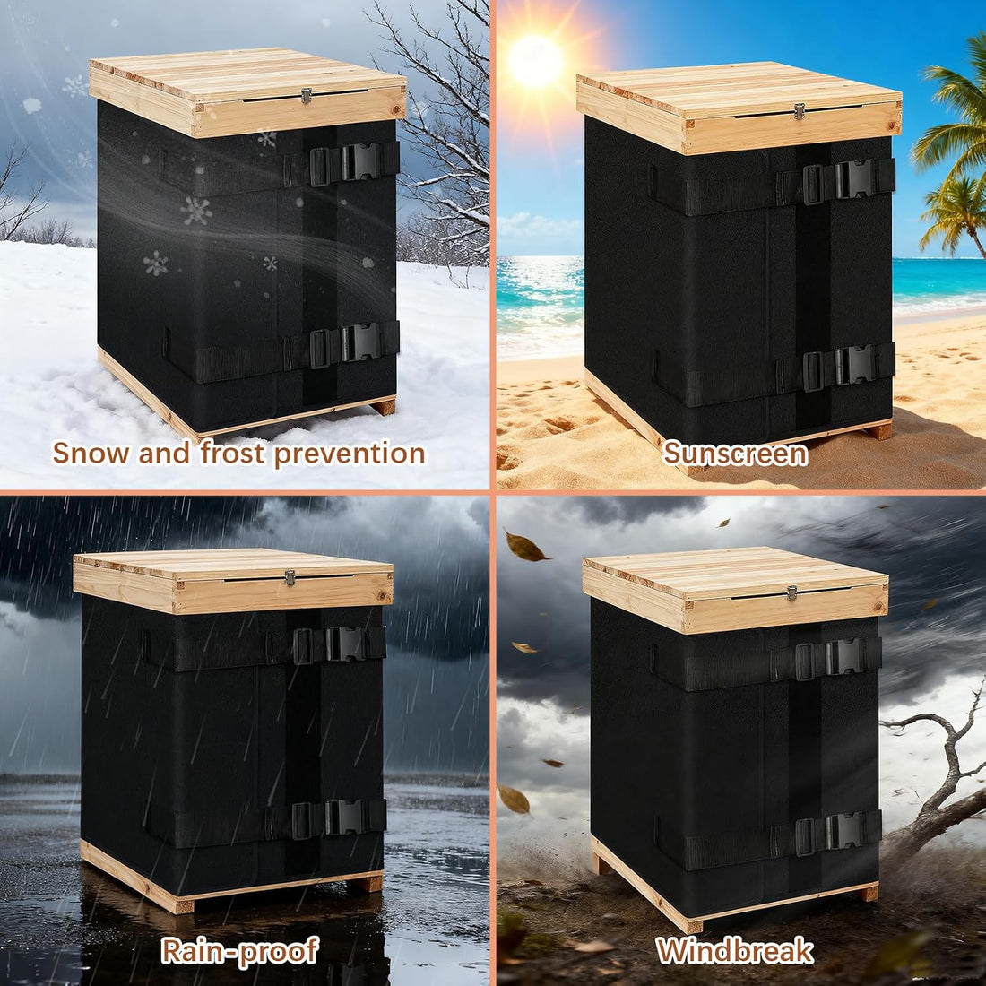 2Pcs 85" x 23.6" Bee Hive Insulation Wrap for 8 & 10 Frame Hives Warm