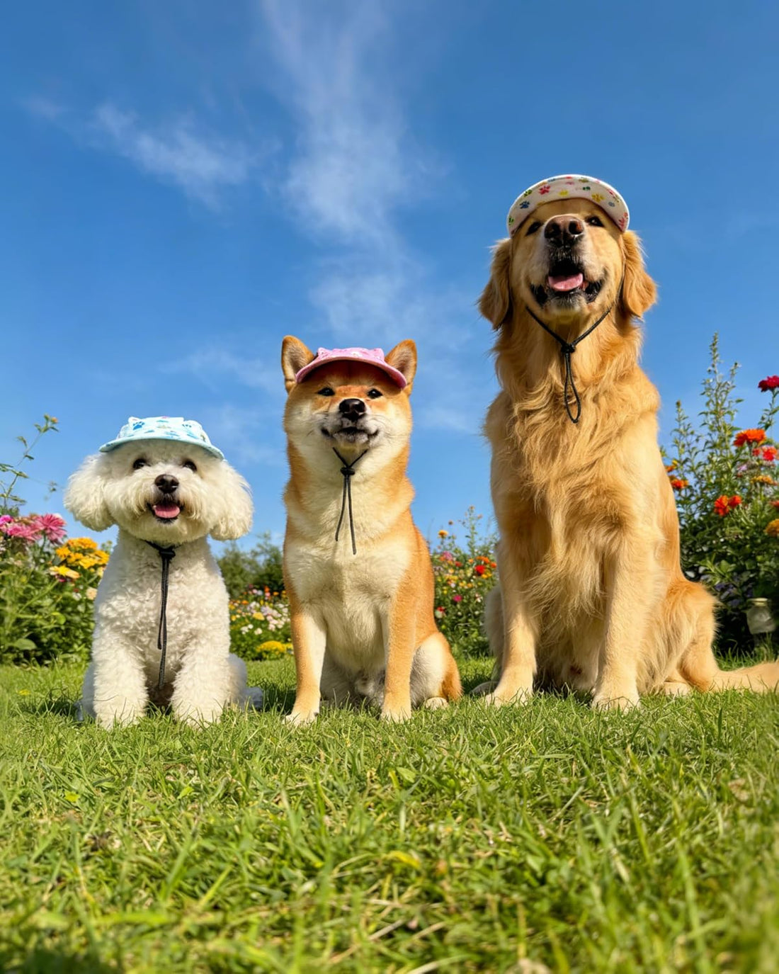 PET SHOW Paw Print Dog Baseball Cap Dog Visors for Small Doggy Cats
