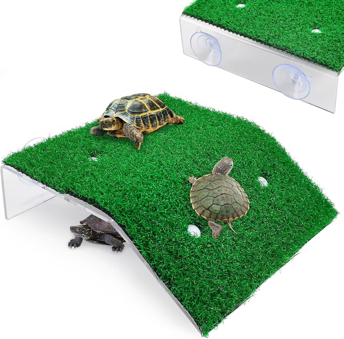Keedolla Small Turtle Basking Platform Simulation Grass Turtle Ramp