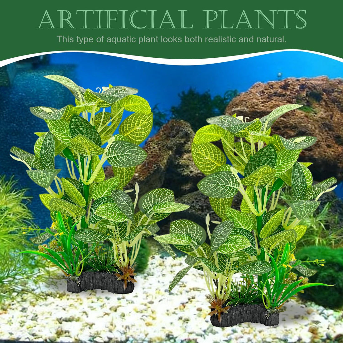 Silk Aquarium Plants 9.8in 2-Pack