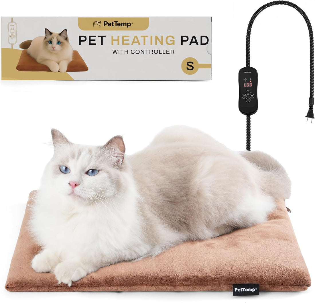 Cat Heating Pad, Heated Cat Bed, 5 Temps & Timer, MET Safety Listed