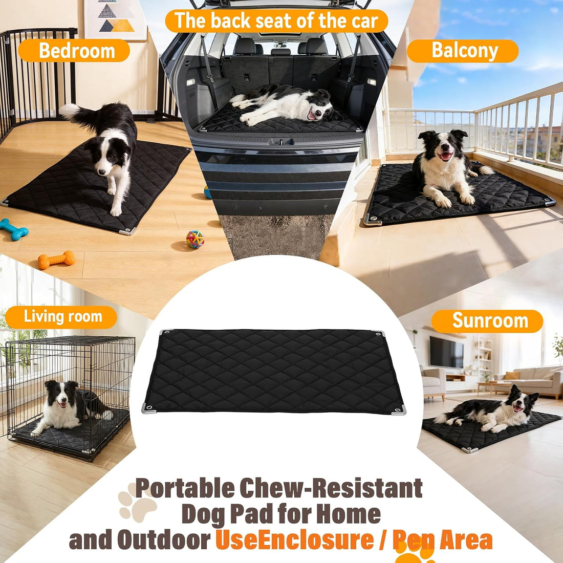 Brobear 35" x 22"Chew Proof Crate Pad for Aggressive Chewers