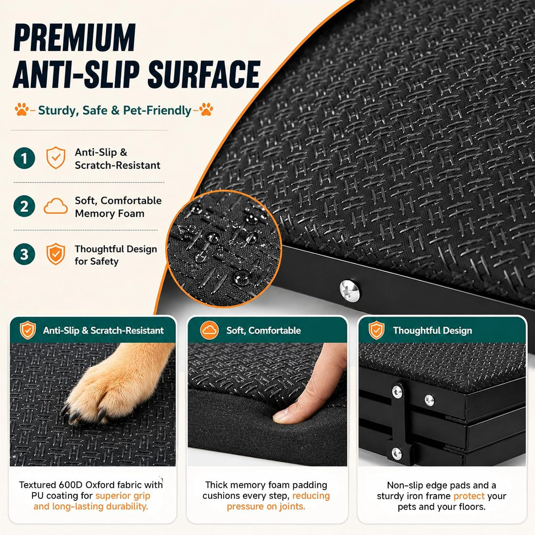 Dog Ramp for Bed Couch, 33.2" L x 12.8" W Pet Ramps for Small Dogs
