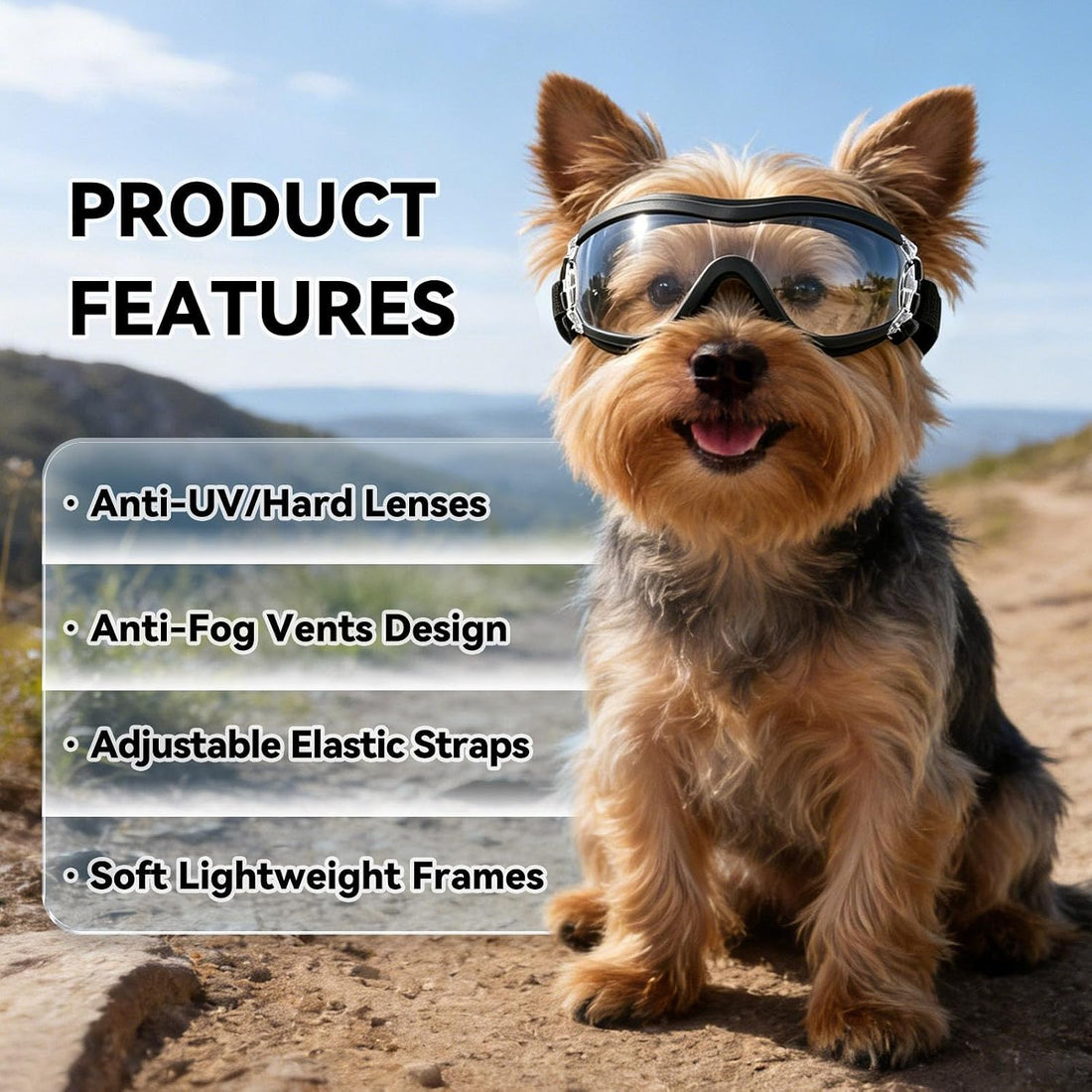 NAMSAN Clear Dog Goggles for Small Dogs