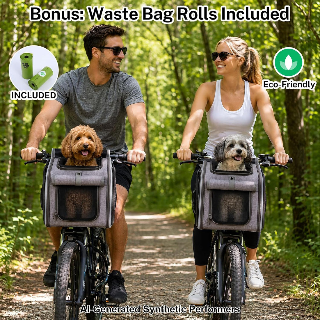 Dog Bike Basket 3-in-1, Foldable Handlebar Pet Carrier for Small Pets