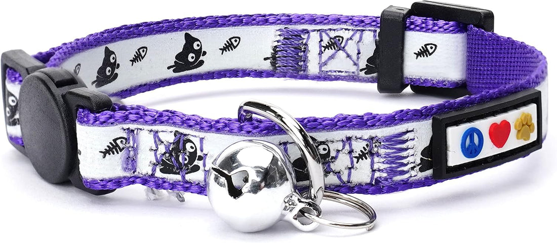 Pawtitas Glow in the Dark Cat Collar with Breakaway Safety Buckle
