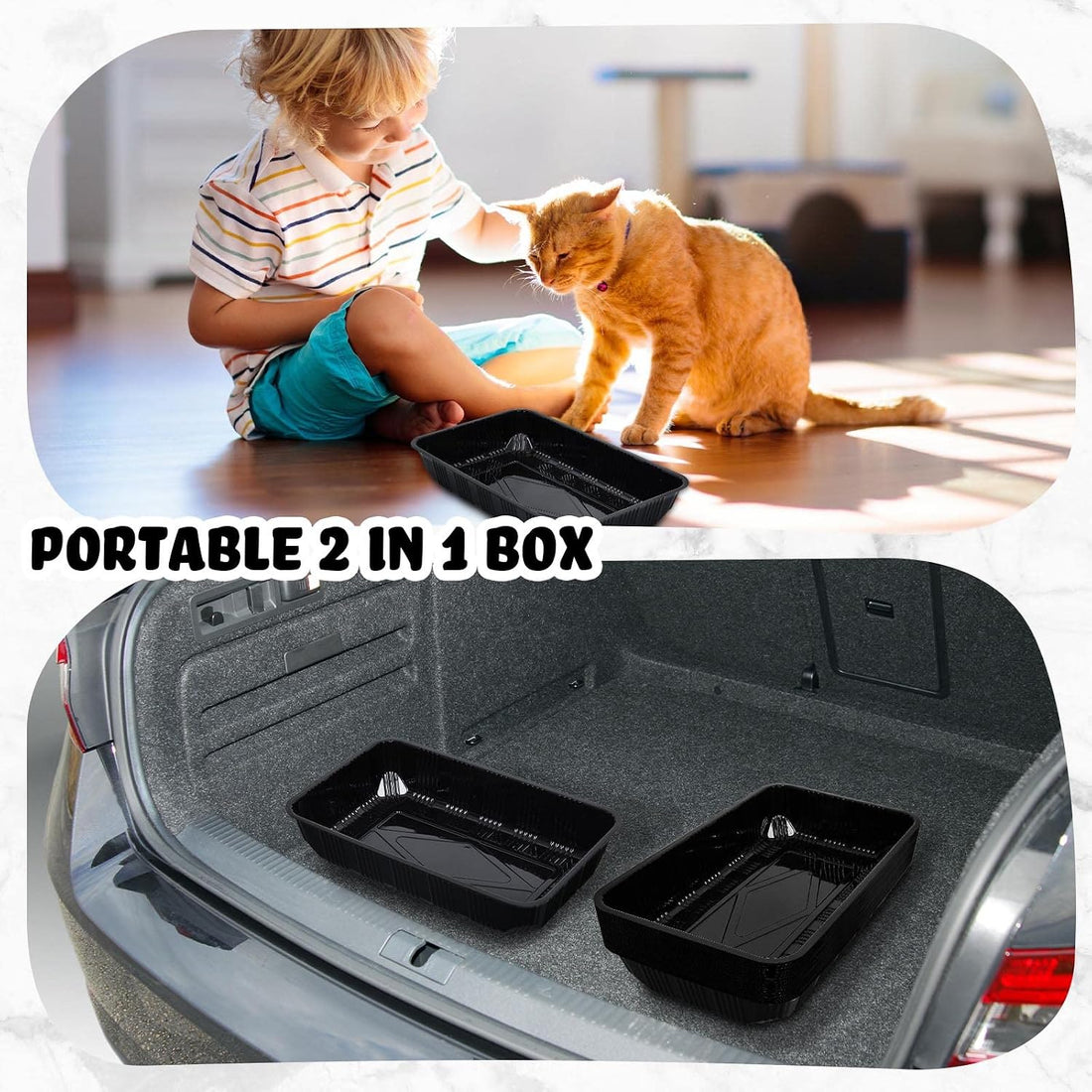 Tessco for you 15 Pcs Disposable Plastic Litter Box for Cats