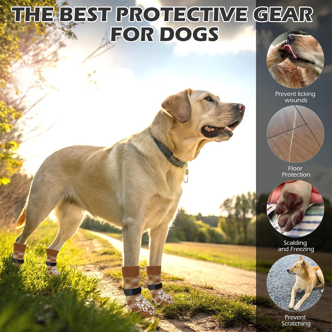 EXPAWLORER Dog Socks for Hot Pavement Summer to Prevent Licking Paws