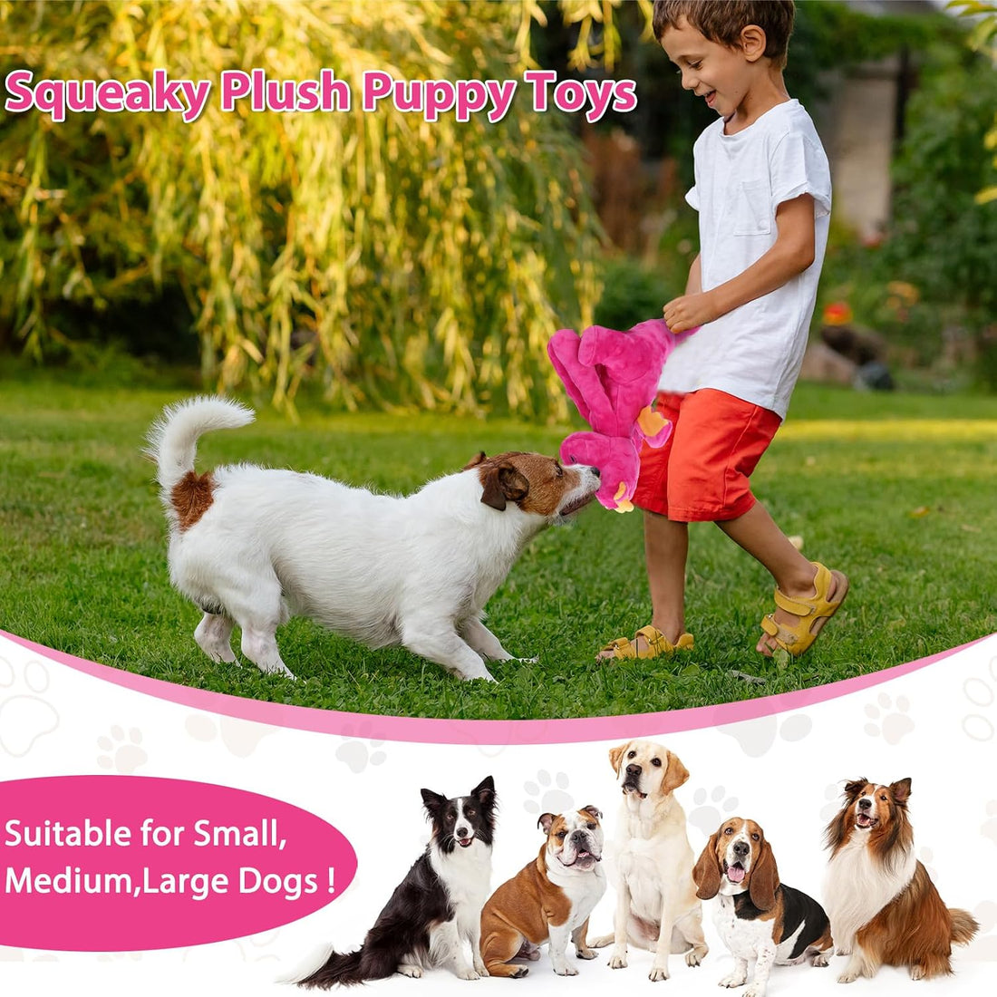 Letsmeet Dog Toys for Large Plush Dog Chew Toy with Squeaker