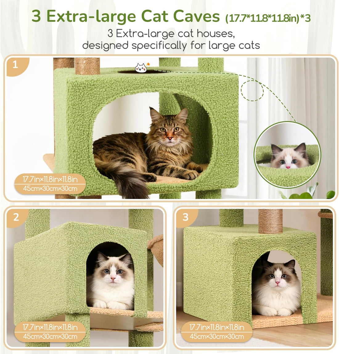 Globlazer Cactus Large Cat Tree for Large Cats, Tall Sturdy Cat Tower
