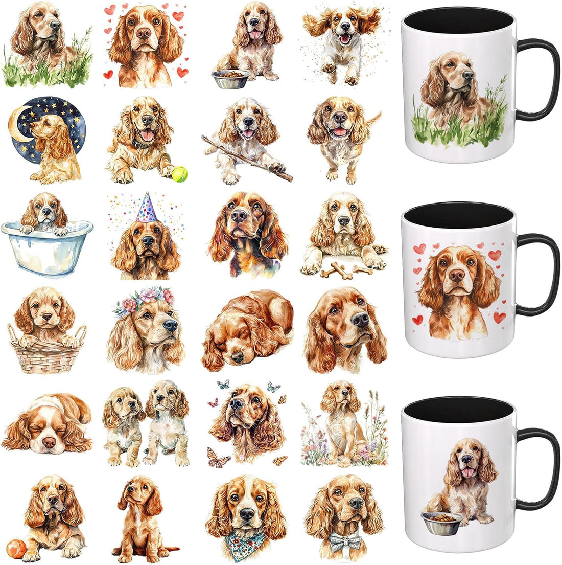 24PCS Christmas Reindeer UV DTF Cup Wrap