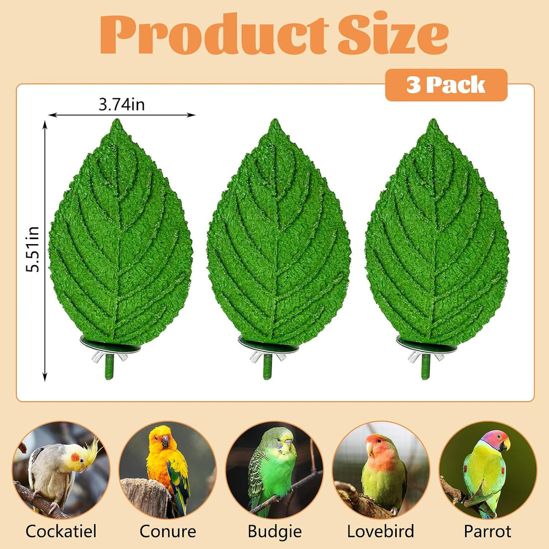 3 Pcs Parrot Perch Resin Bird Beak Grinding Stone