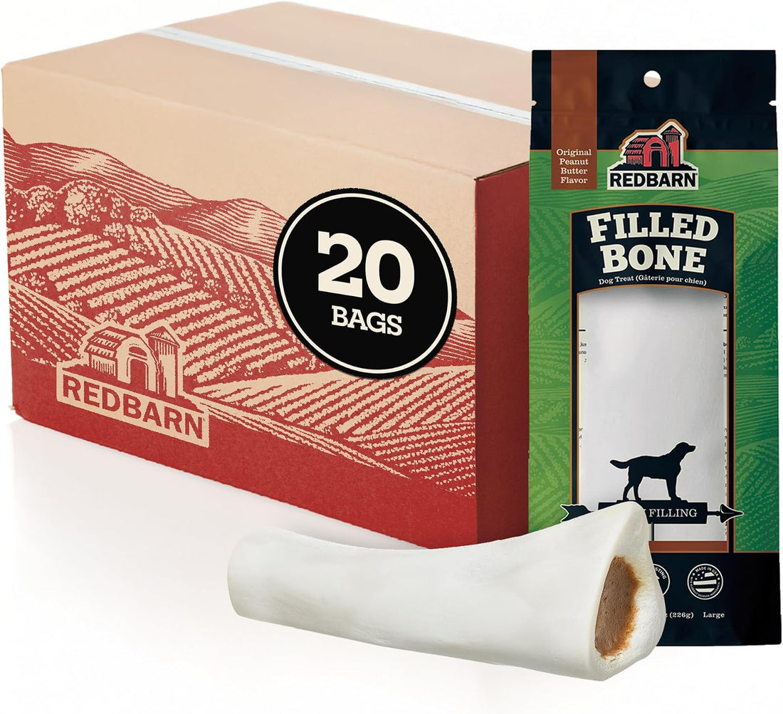 Redbarn Large Filled Bones Premium Dog Chew Cheese n' Bacon Flavor