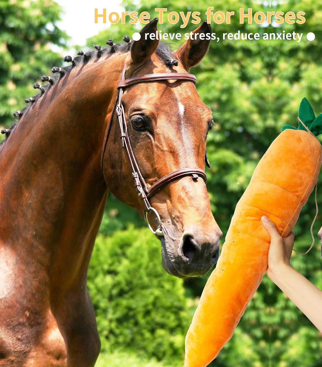 Horse Toy Plush Squeaky Carrot, Large Carrot Shaped Horse Squeaky Toy
