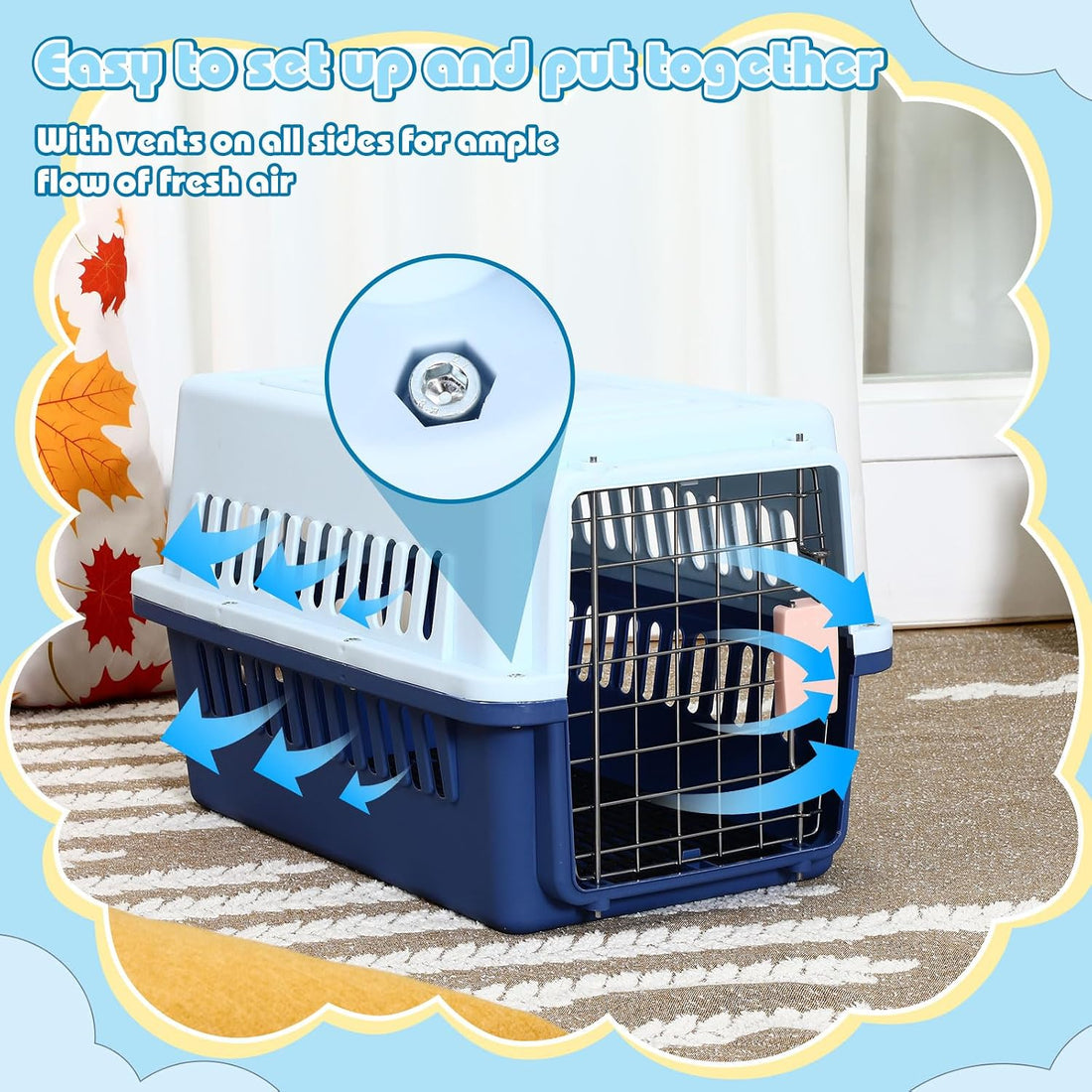 Maxdot 2 Pack 19" Hard-Sided Pet Carrier for Small Dogs and Cats