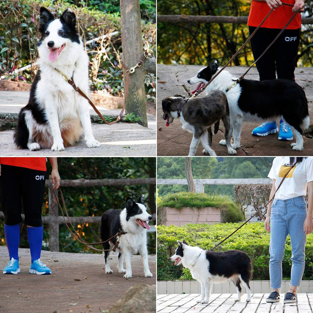 Multi Function 8ft Leather Dog Leash