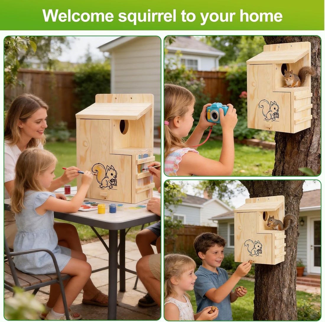 Large Wooden Squirrel House for Outside