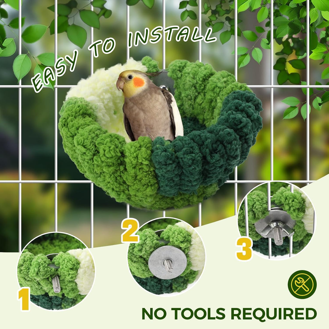 Admaison Bird Nest for Cage,Plush Hanging Bird Bed