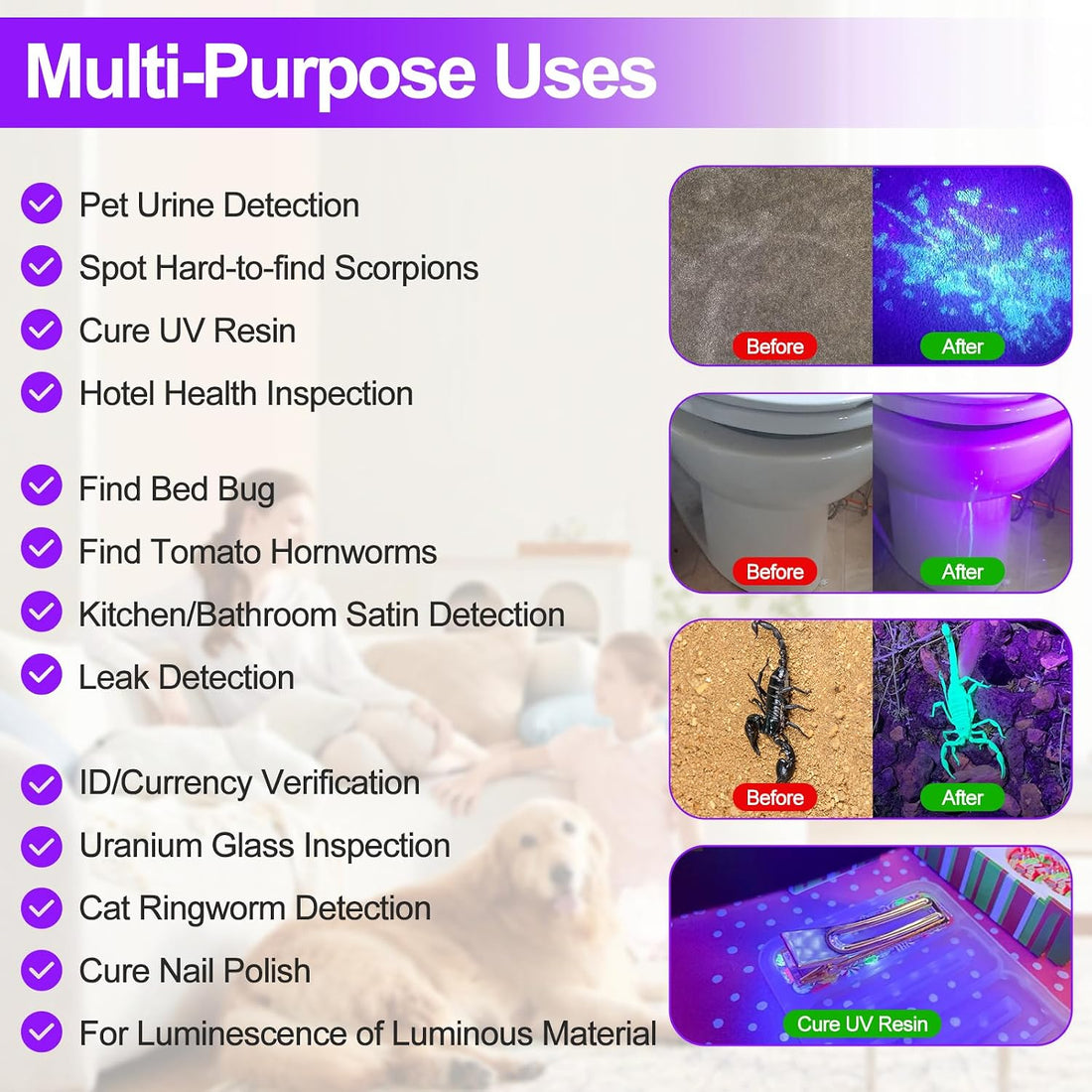 UV Light 395nm Blacklight Flashlight