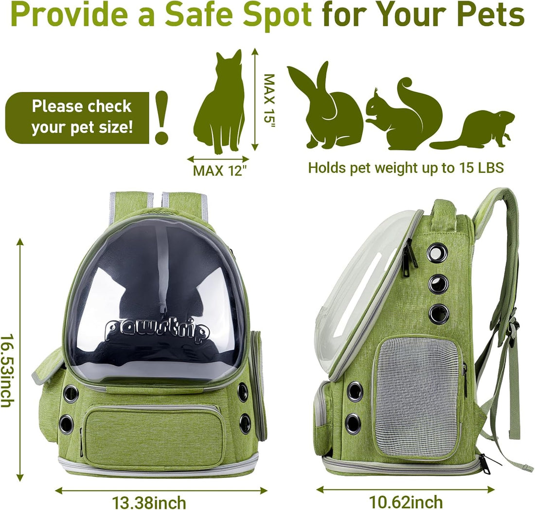 Pawstrip Cat Backpack Carrier with Large Space Bubble Window
