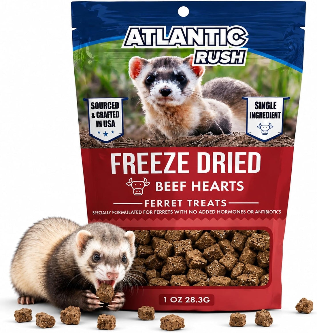 Freeze Dried Small Pet Treats - Resealable Bag of Treats for Ferrets