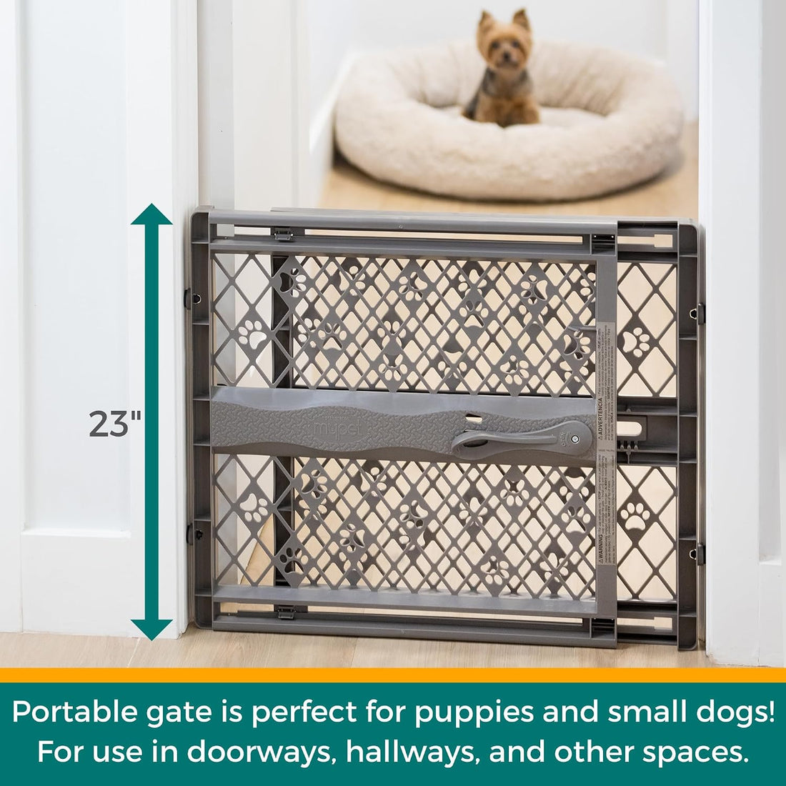 MYPET Paws Portable Pet Gate: 26-40" Wide Expandable