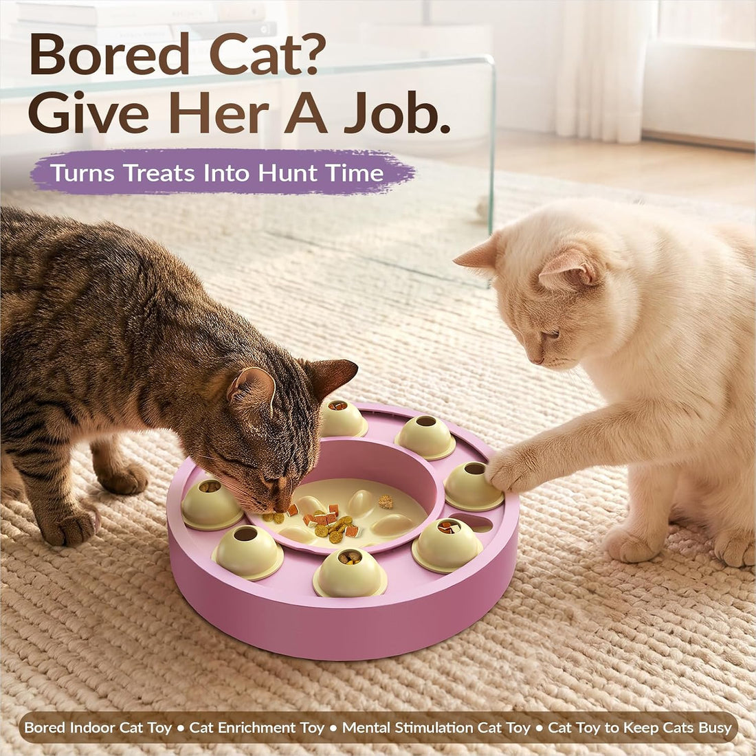 KADTC Cat Puzzle Toy for Cats Indoor, Slow Feeder Bowl for Fast Eaters